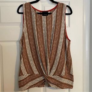 NWT Anthropologie W5 Multi-colored Striped Sleeveless Tie Front Knit Tank Top